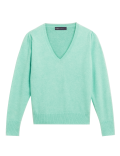 V-Neck Gathered Shoulder Jumper