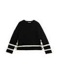Striped Ribbed Button Detail Relaxed Jumper