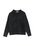 Ribbed Metallic Crew Neck Relaxed Jumper