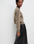 Embellished Cropped Crew Neck Jumper