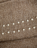 Embellished Cropped Crew Neck Jumper