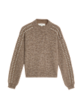 Embellished Cropped Crew Neck Jumper