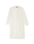 Cable Knit Edge to Edge Longline Cardigan
