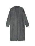 Cable Knit Edge to Edge Longline Cardigan