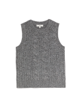 Cable Knit Sequin Knitted Vest with Wool