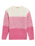 Recycled Blend Cable Knit Ombre Jumper