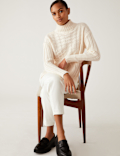 Recycled Blend Cable Knit Longline Jumper