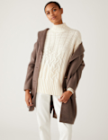 Recycled Blend Cable Knit Longline Jumper