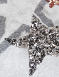 Sequin Star Crew Neck Relaxed Jumper