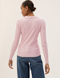 Ribbed Collared V-Neck Jumper