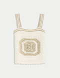 Cotton Rich Metallic Knitted Vest