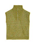 Ribbed Funnel Neck Relaxed Knitted Vest