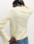 Boucle Embellished Jumper With Wool
