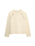 Boucle Embellished Jumper With Wool
