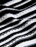 Cotton Rich Striped Crew Neck Knitted Top