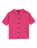 Cotton Rich Textured Collared Cardigan