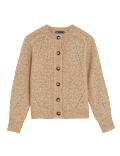 Ribbed Crew Neck Cardigan