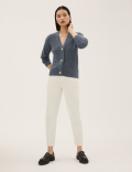 Recycled Blend Textured V-Neck Cardigan