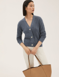 Recycled Blend Textured V-Neck Cardigan