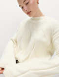 Cable Knit Relaxed Jumper with Alpaca