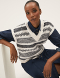 Recycled Blend Fair Isle Knitted Vest