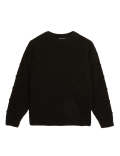 Embellished Textured Crew Neck Jumper
