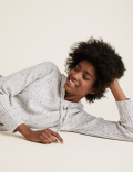 Textured Knitted Rib Sleeve Relaxed Hoodie