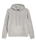 Textured Knitted Rib Sleeve Relaxed Hoodie