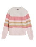 Striped Ribbed Crew Neck Relaxed Jumper