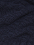 Ribbed V-Neck Jumper with Wool