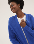 Cotton Rich Edge to Edge Relaxed Cardigan