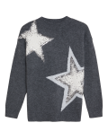 Sequin Star Crew Neck Relaxed Jumper