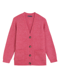 Ribbed V-Neck Relaxed Longline Cardigan