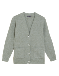 Ribbed V-Neck Relaxed Longline Cardigan