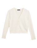 Cotton V-Neck Button Front Cardigan