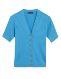 Cotton Rich Ribbed V-Neck Cardigan