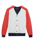 Cotton Rich Colour Block V-Neck Cardigan