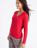 Soft Ribbed V-Neck Jumper
