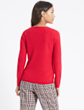 Soft Ribbed V-Neck Jumper