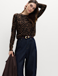 Animal Print Crew Neck Jumper