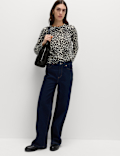 Animal Print Crew Neck Jumper