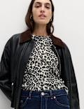 Animal Print Crew Neck Jumper