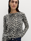 Animal Print Crew Neck Jumper