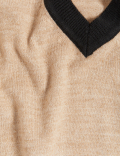 Supersoft Colour Block V-Neck Jumper