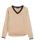 Supersoft Colour Block V-Neck Jumper