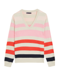 Supersoft Striped V-Neck Jumper