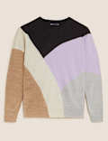 Supersoft Colour Block Crew Neck Jumper