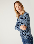 Supersoft Animal Print Crew Neck Jumper