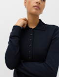 Collared Slim Jumper with Wool