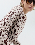 Animal Print Crew Neck Relaxed Jumper